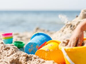 colorful sand toys on one of the beaches in dallas tx
