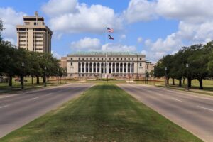 Entrance to Texas A&M University, one of the best places to visit in College Station and the cultural center of the town