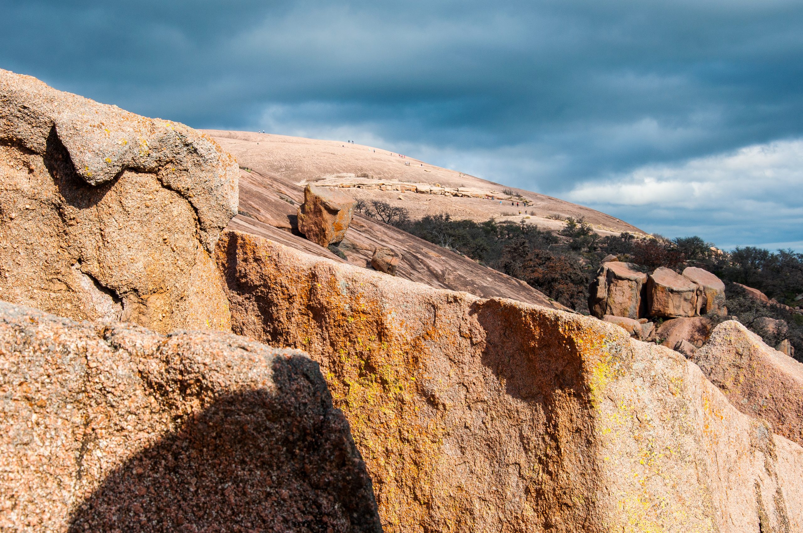view of enchanted rock hiking looking up