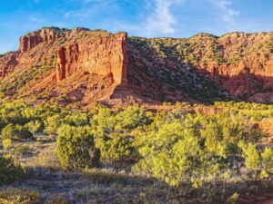 caprock canyons, one of the texas state parks near amarillo texas, at sunset